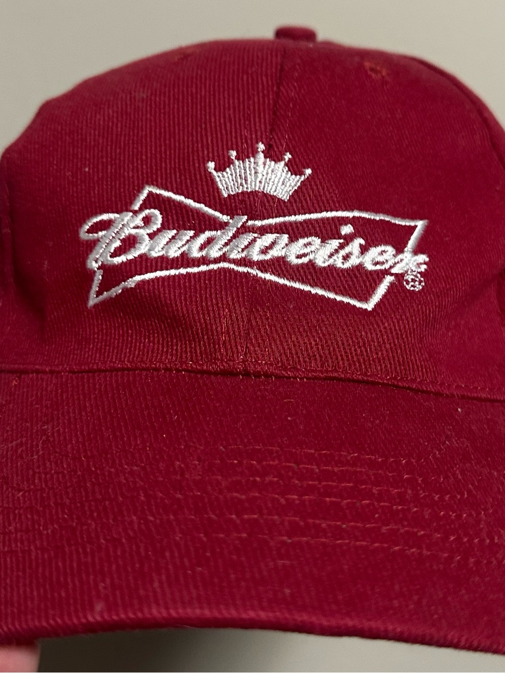 Vintage - Budweiser Burgundy Stretch Fit Baseball Cap
